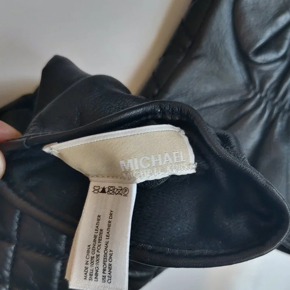 MICHAEL Michael Kors Black Leather Gloves